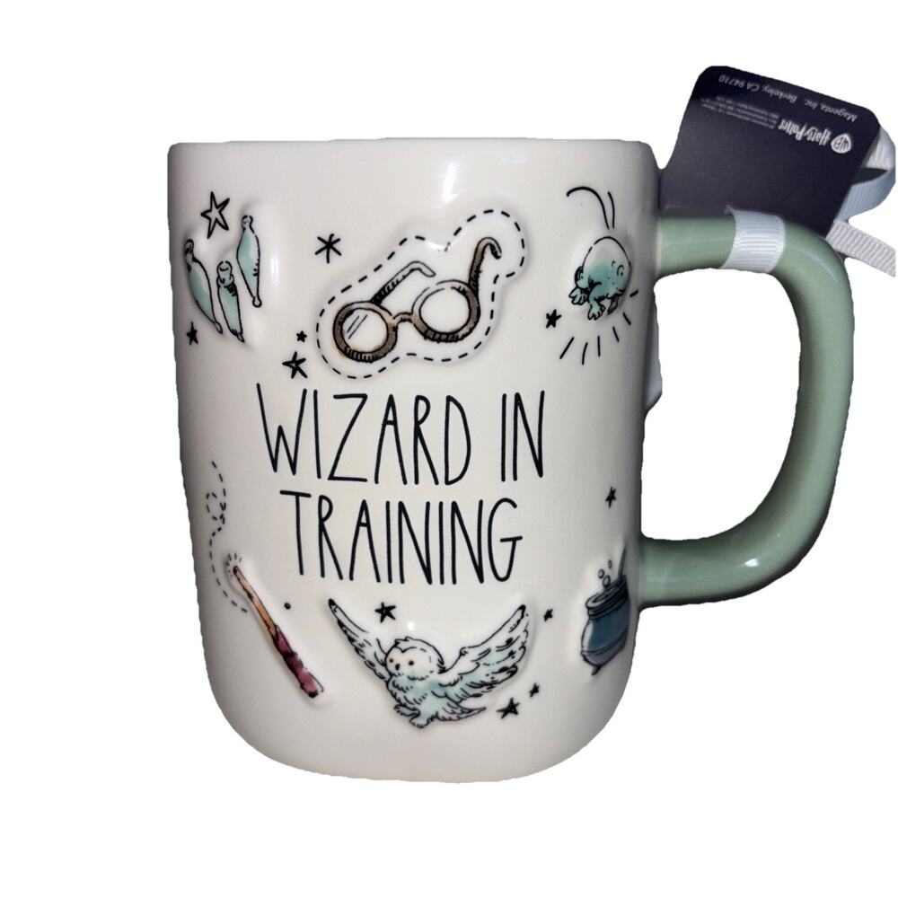 Rae Dunn Harry Potter "Wizard In Training" Coffee Mug Hedwig Cauldron Wand NEW